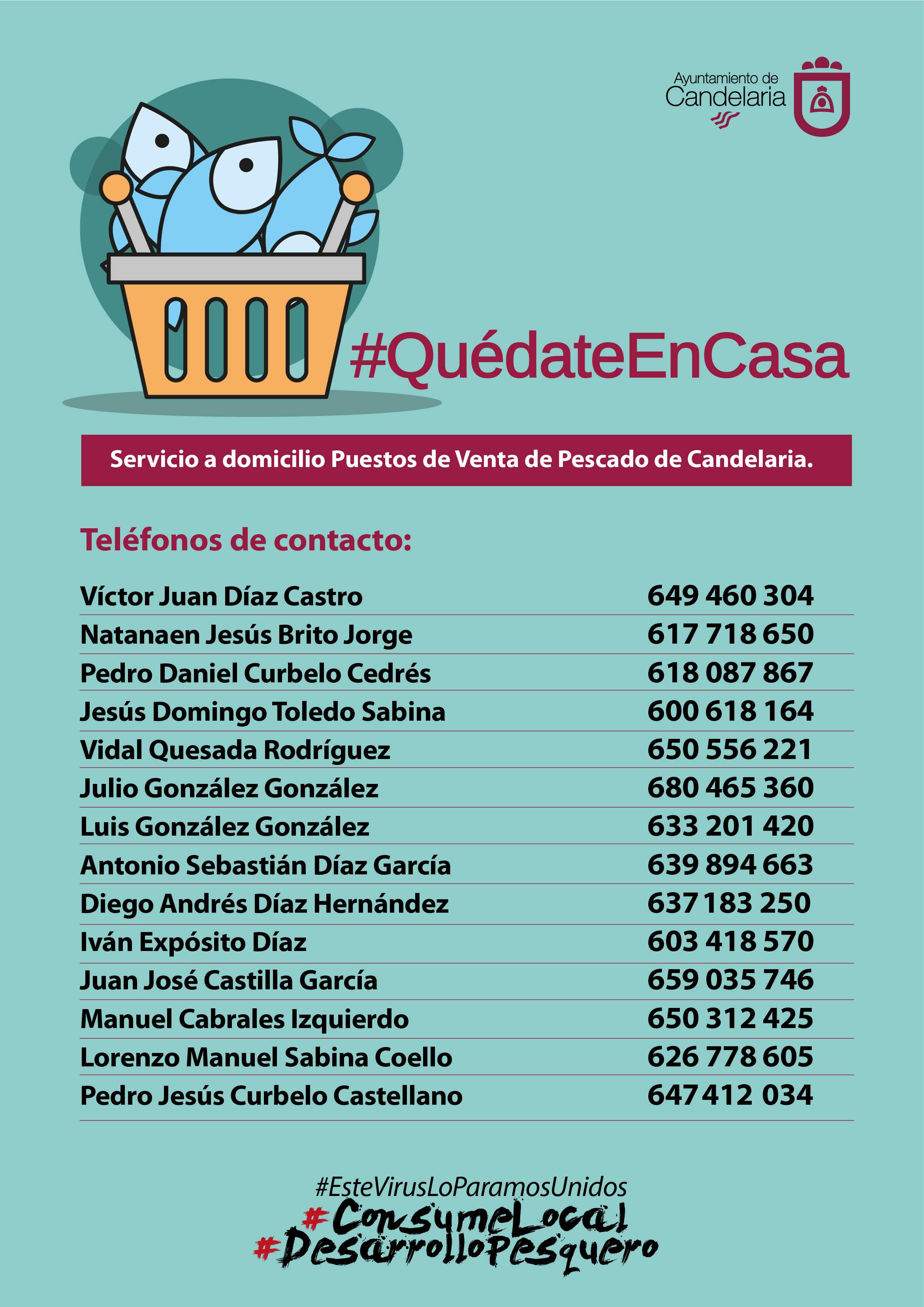 Puestos de pescado teléfonos