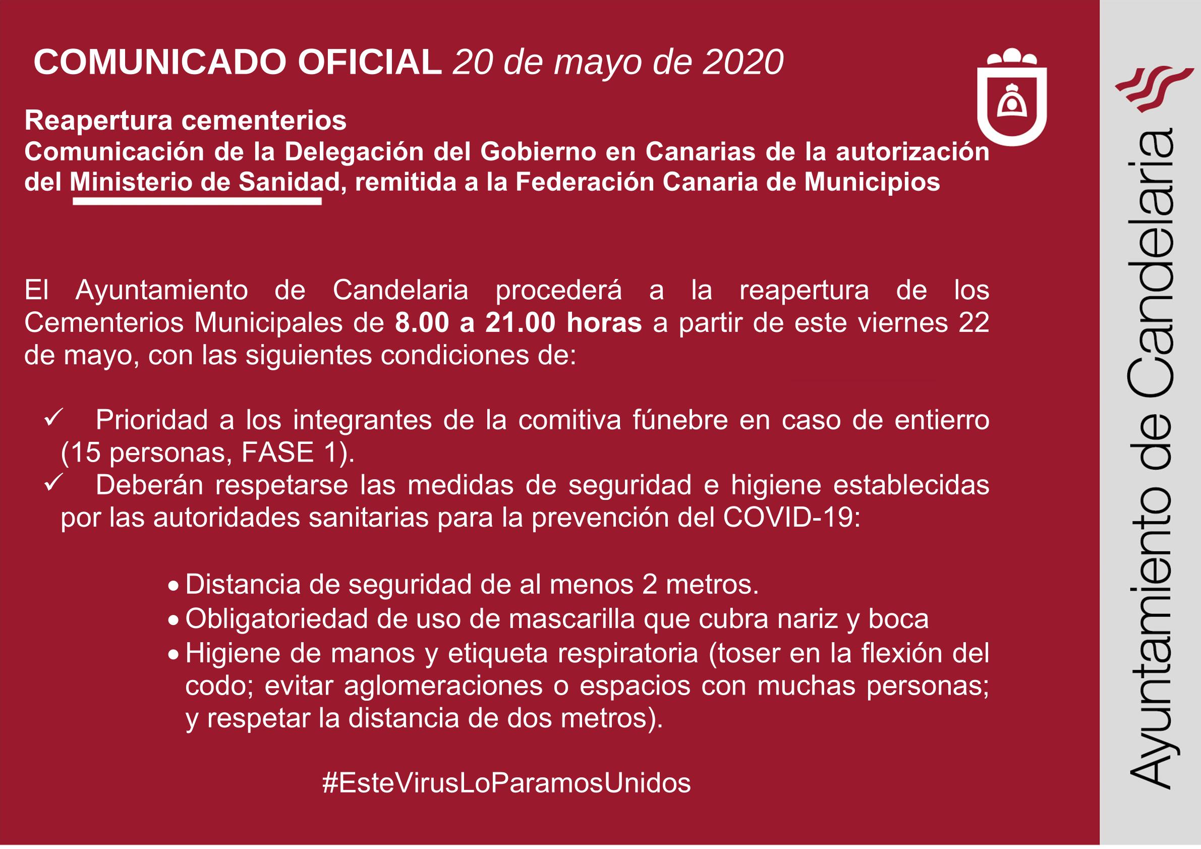 Comunicado cementerios 20 mayo