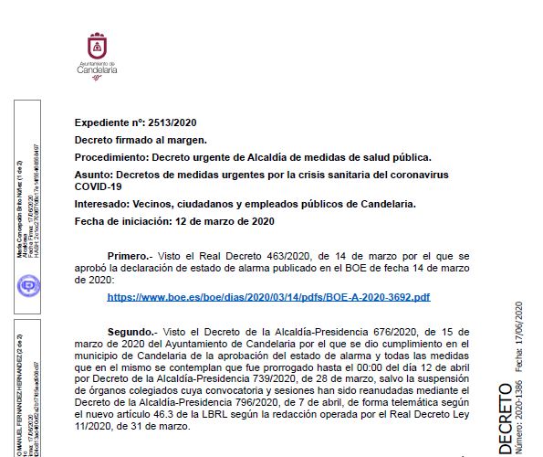 Decreto playas 17 junio